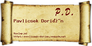 Pavlicsek Dorián névjegykártya